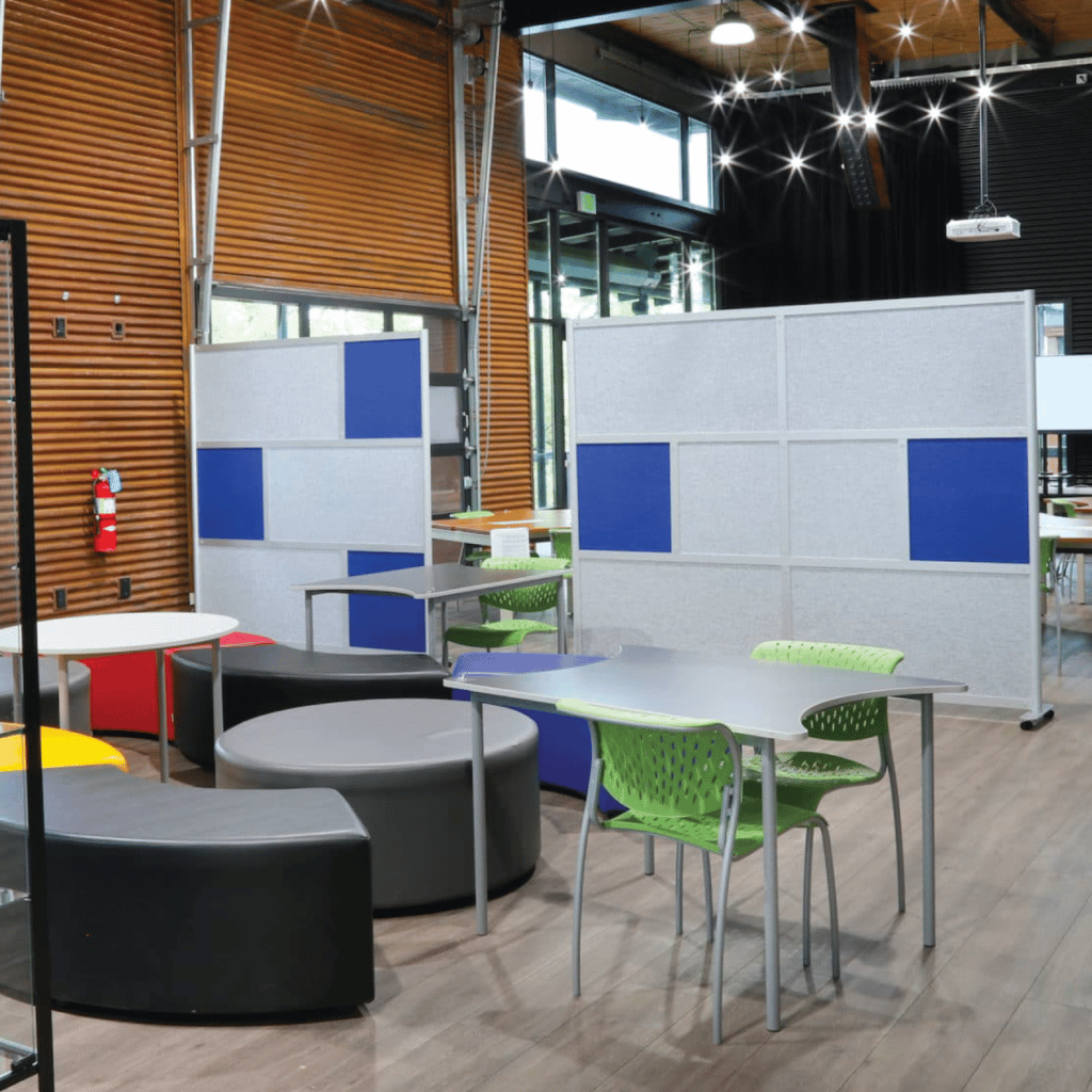 Loftwall school divider Framewall with acoustic panels in classroom