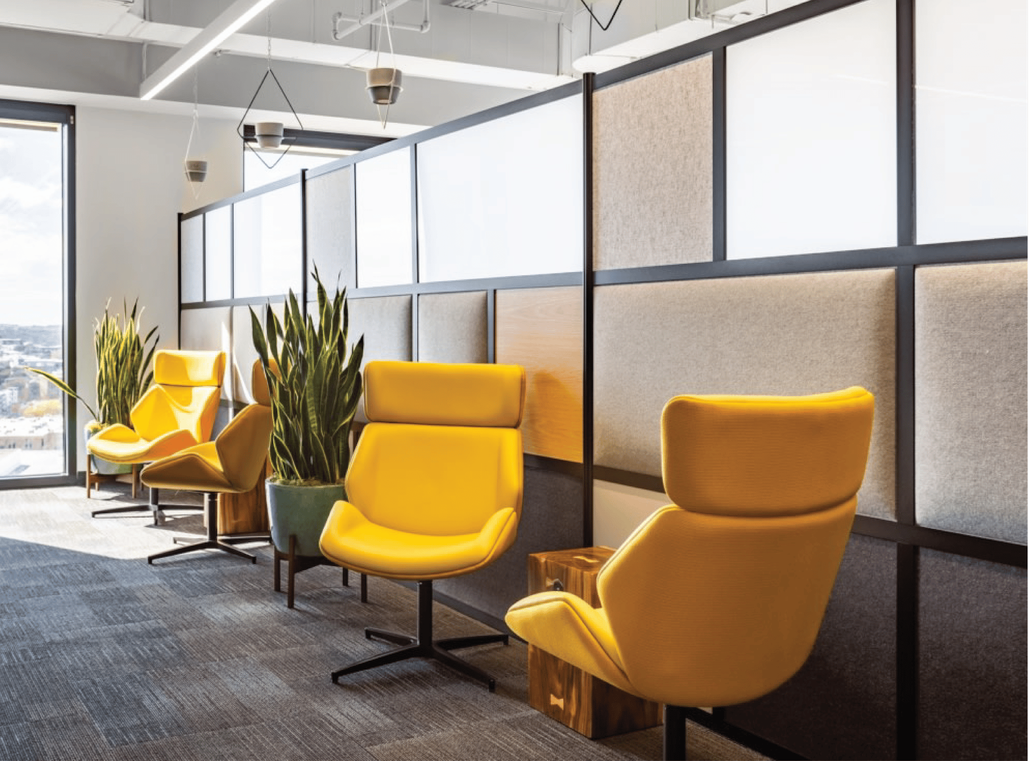 Framewall acoustic room divider in modern office