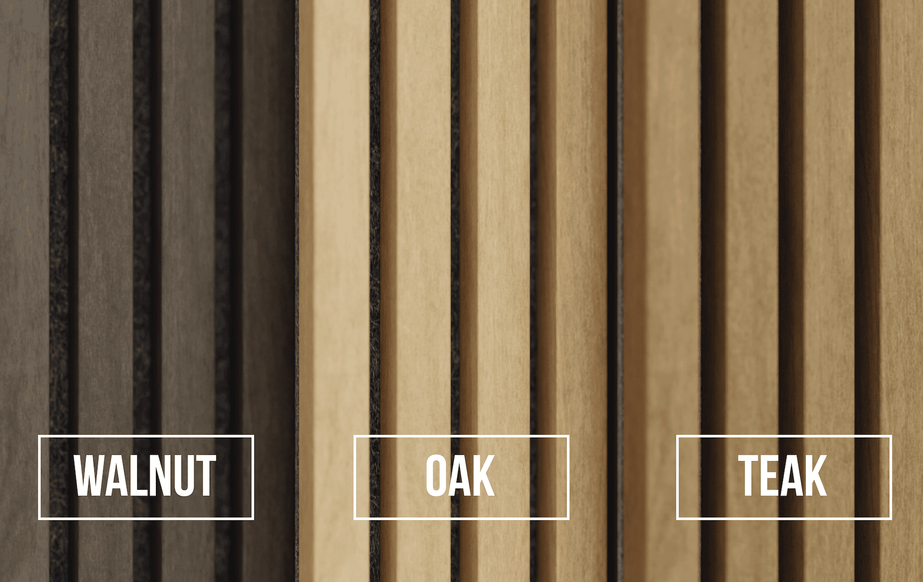 Oak Walnut Teak Acoustic Wall Slats